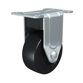 3" Rigid Caster with Black Rubber Tire