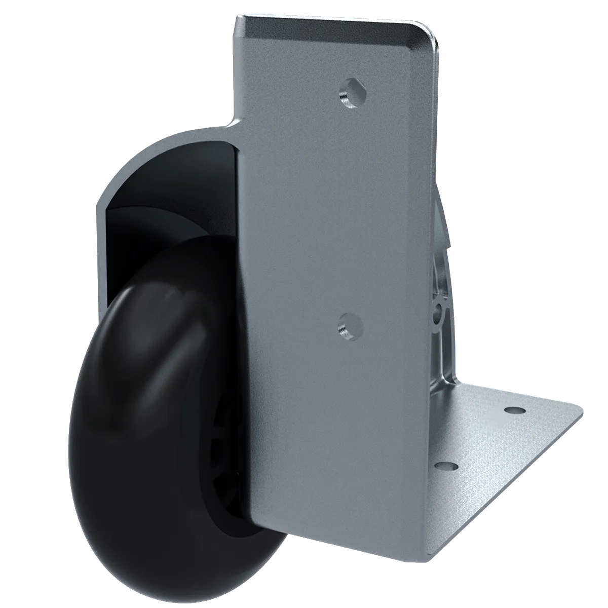 3" Silver Corner Caster - External Mount
