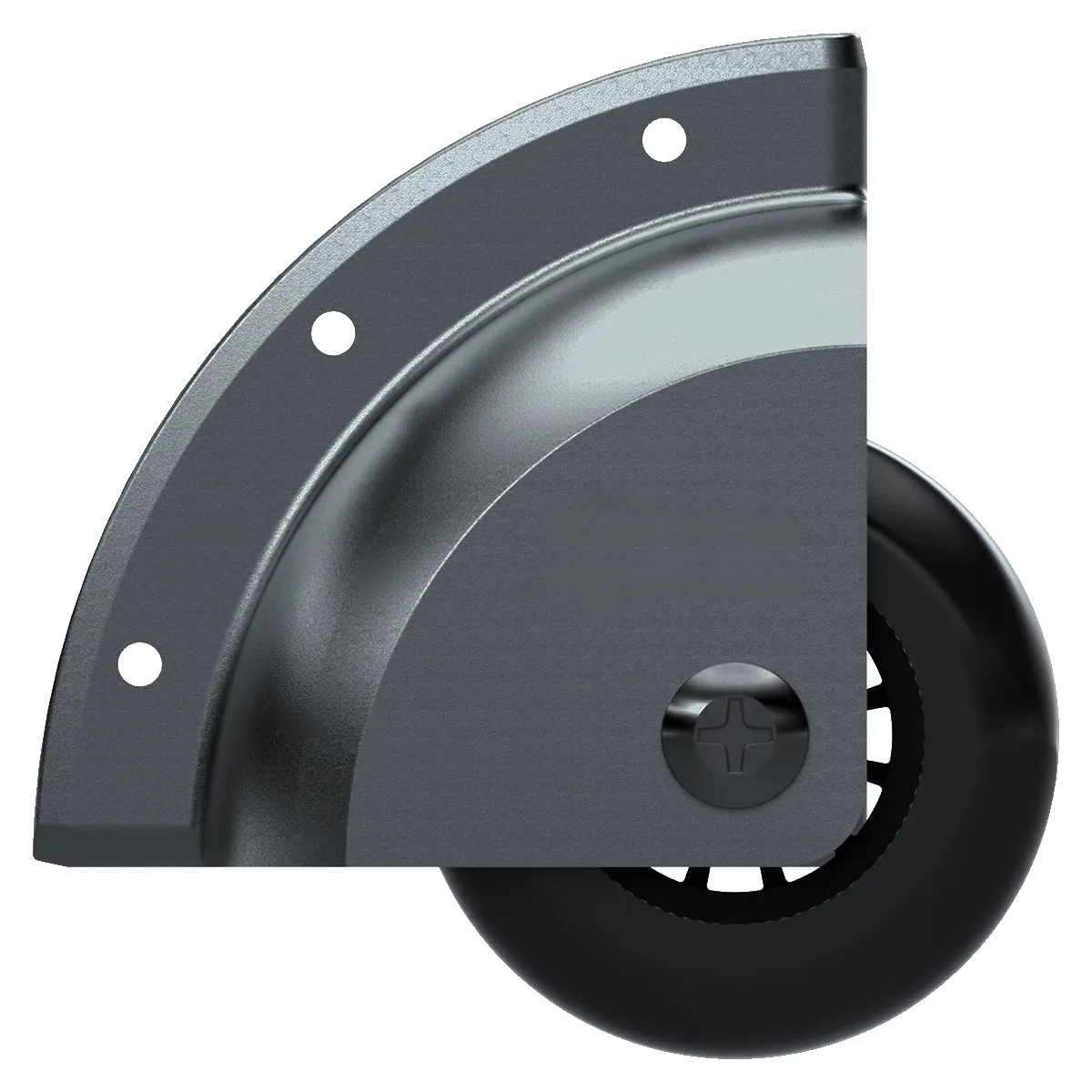 3" Silver Corner Caster - External Mount
