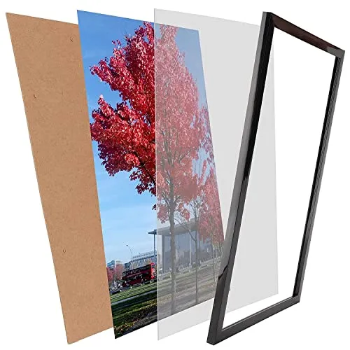 AbhiKalpya Art Studio A3 Size Photo Frame For Document, Photo, Quote,Certificate Wall Hanging Picture Frame For Home and Office Wall Decoration,Size Medium 12x18 inch, Black (Set of 2)