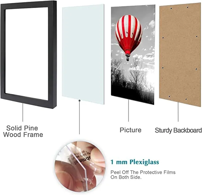 AbhiKalpya Art Studio A3 Size Photo Frame For Document, Quote,Certificate Wall Hanging Picture Frame For Home and Office Wall Decoration,12x18 inch, Black (Set of 3) (EMPTY FRAME)