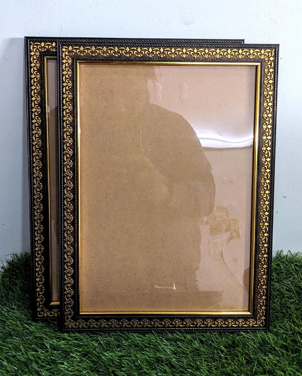 AG CRAFTS A4 Document Photo Frame Brown Golden set of 2 Photo Frames for Home and Office decoration (Photo Size 8 x 12 Inches)