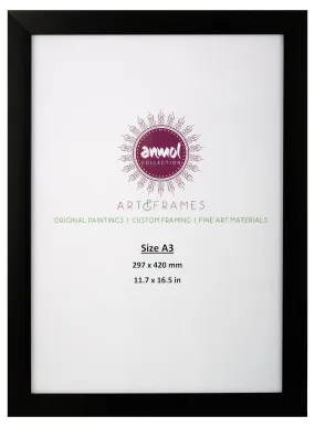 ANMOL ART & FRAMES Synthetic Handcrafted Photo Frame - A3 (35 cm x 37 cm x 1.5 cm, Black, ACAZ001000)