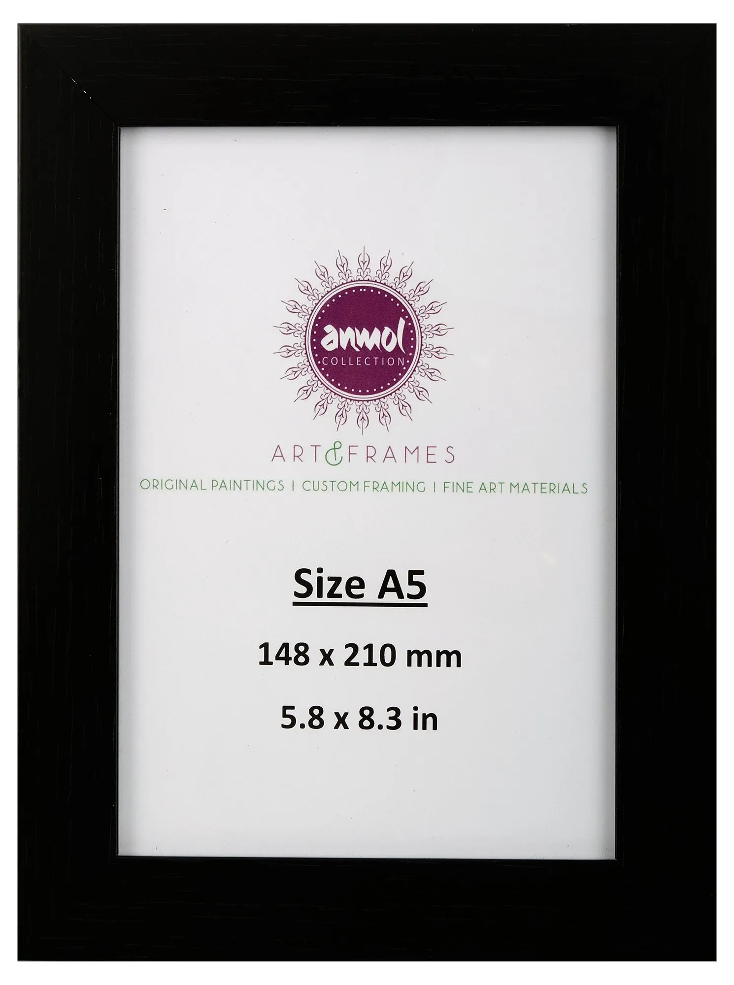 ANMOL ART & FRAMES Synthetic Handcrafted Photo Frame - A5 (26 cm x 29.5 cm x 1.5 cm, Black, ACAZ001002)