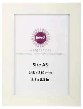 ANMOL ART & FRAMES Synthetic Handcrafted Photo Frame - A5 (26 cm x 29.5 cm x 1.5 cm, White, ACAZ001008)