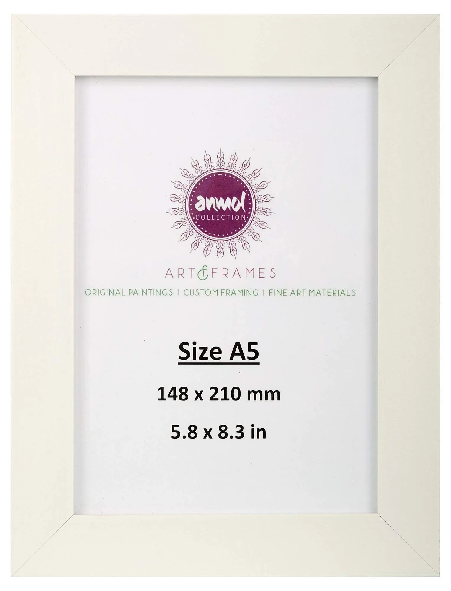 ANMOL ART & FRAMES Synthetic Handcrafted Photo Frame - A5 (26 cm x 29.5 cm x 1.5 cm, White, ACAZ001008)