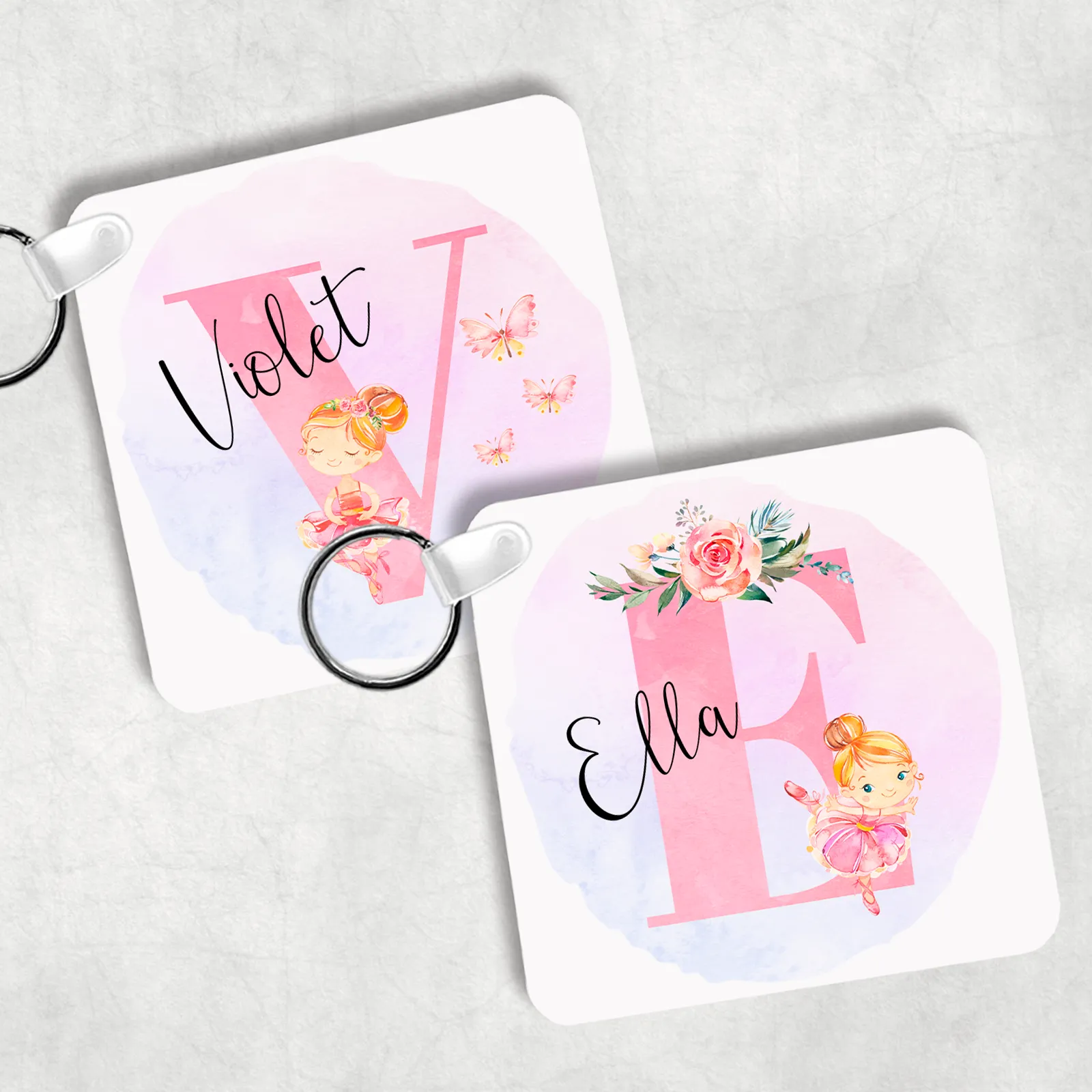 Ballet Alphabet Personalised Keyring Bag Tag
