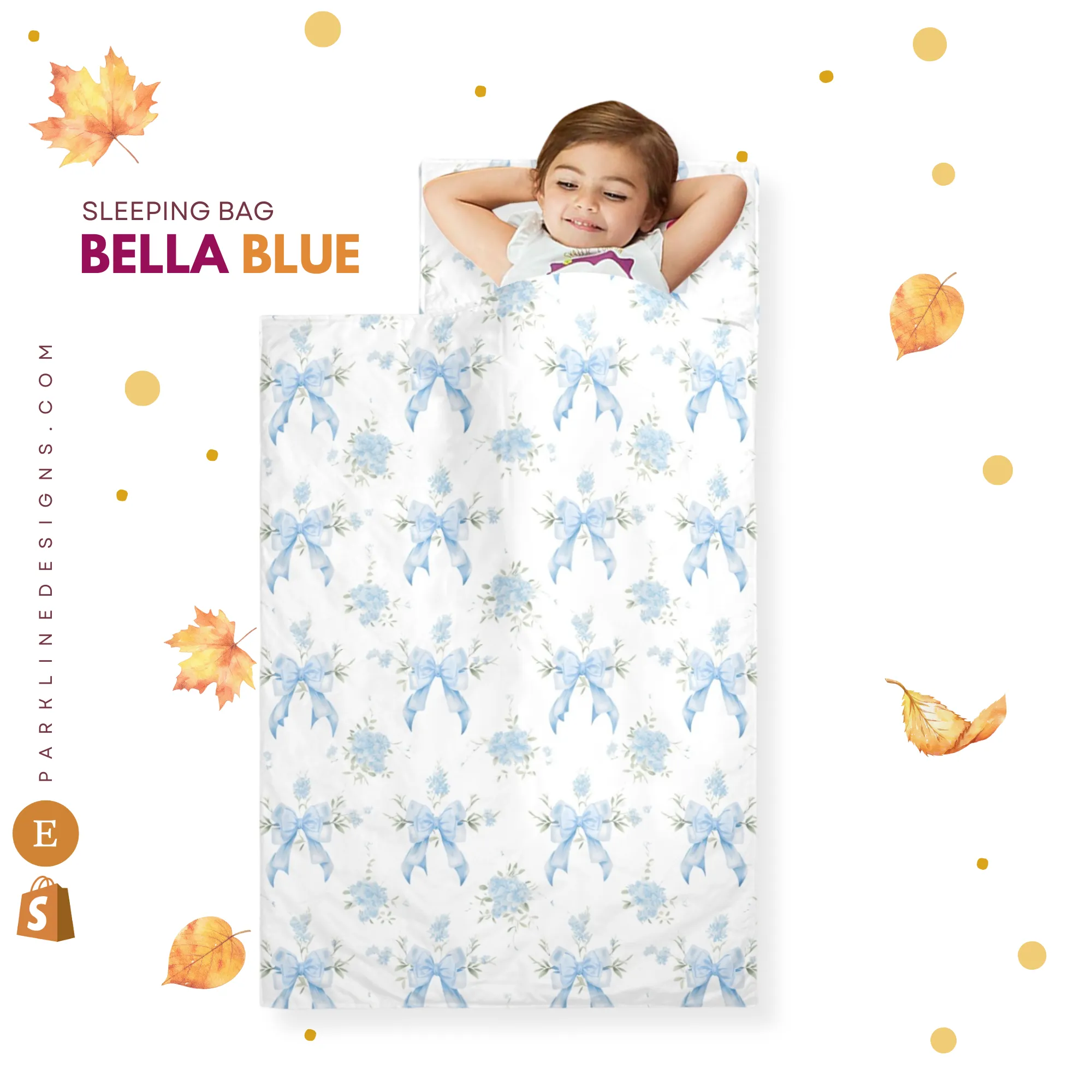 Bella Blue Kids' Long Sleeping Bag | A Catchy Blend of Comfort & Style | Lightweight and Durable Sleeping Bag for Kids