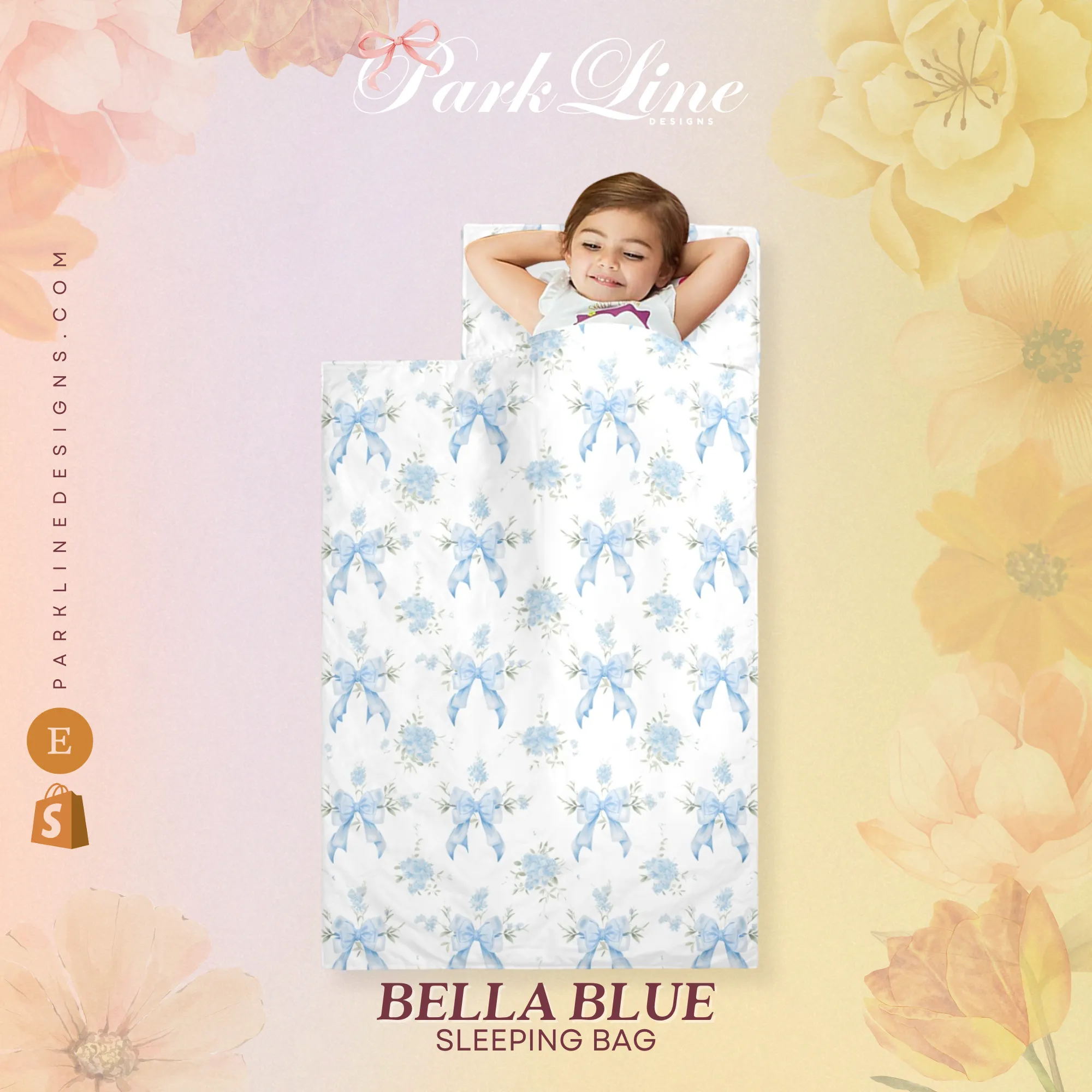 Bella Blue Kids' Long Sleeping Bag | A Catchy Blend of Comfort & Style | Lightweight and Durable Sleeping Bag for Kids