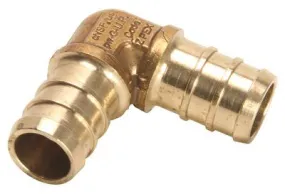 Brass Pex Elbow 3/4 In. Barb X 1/2 In. Barb Lead Free