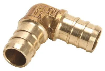 Brass Pex Elbow 3/4 In. Barb X 1/2 In. Barb Lead Free