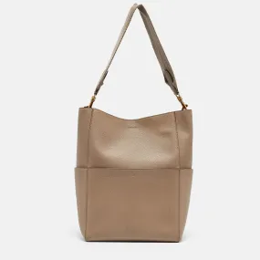 CELINE Beige Leather Sangle Bucket Bag
