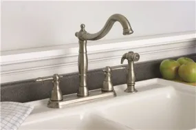 Charlestown Kitchen Faucet 2 Metal Lever Handles Brushed Nickel Finish