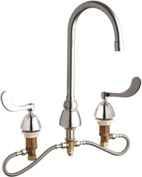 Chicago Faucets Lead-Free Sink Faucet' 5.25-Inch Gooseneck Spout' Wristblade Handles' 2.2 Gpm Aerator' Chrome