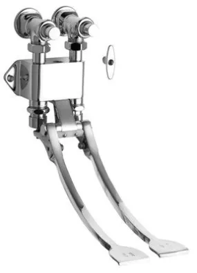 Chicago Faucets Lead-Free Wall-Mounted Pedal Box With Extended Pedals