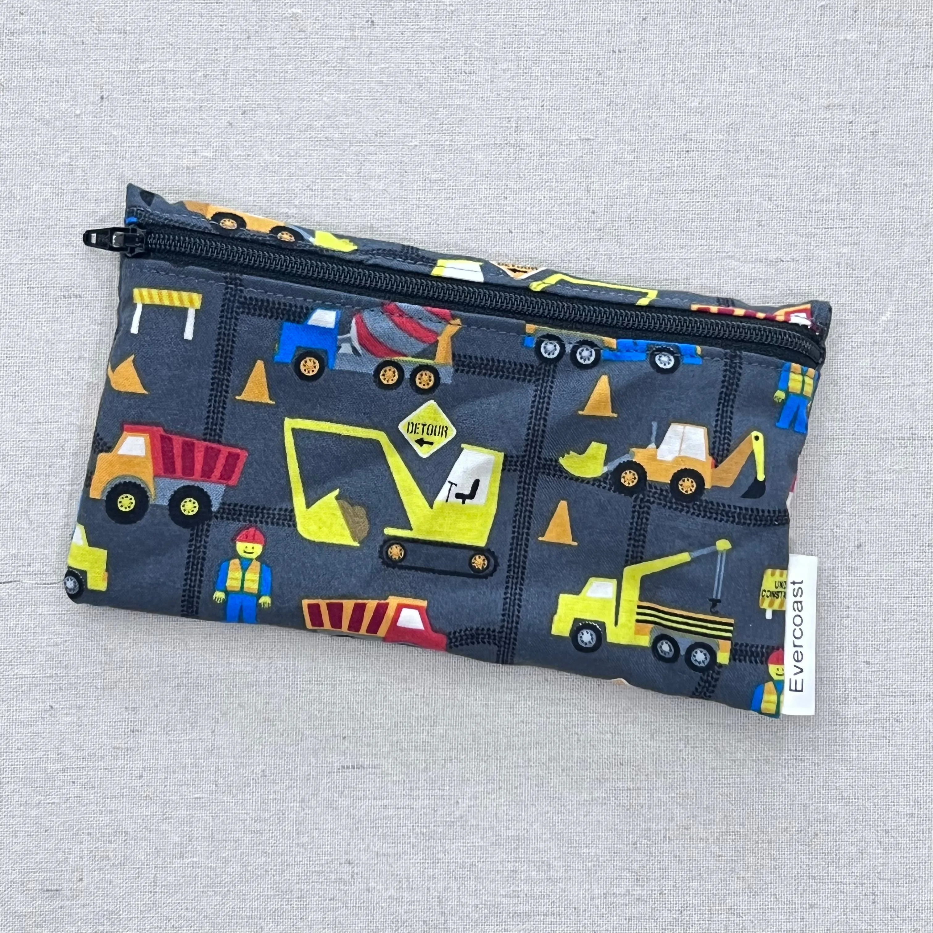Grey Construction Reusable Snack Bag