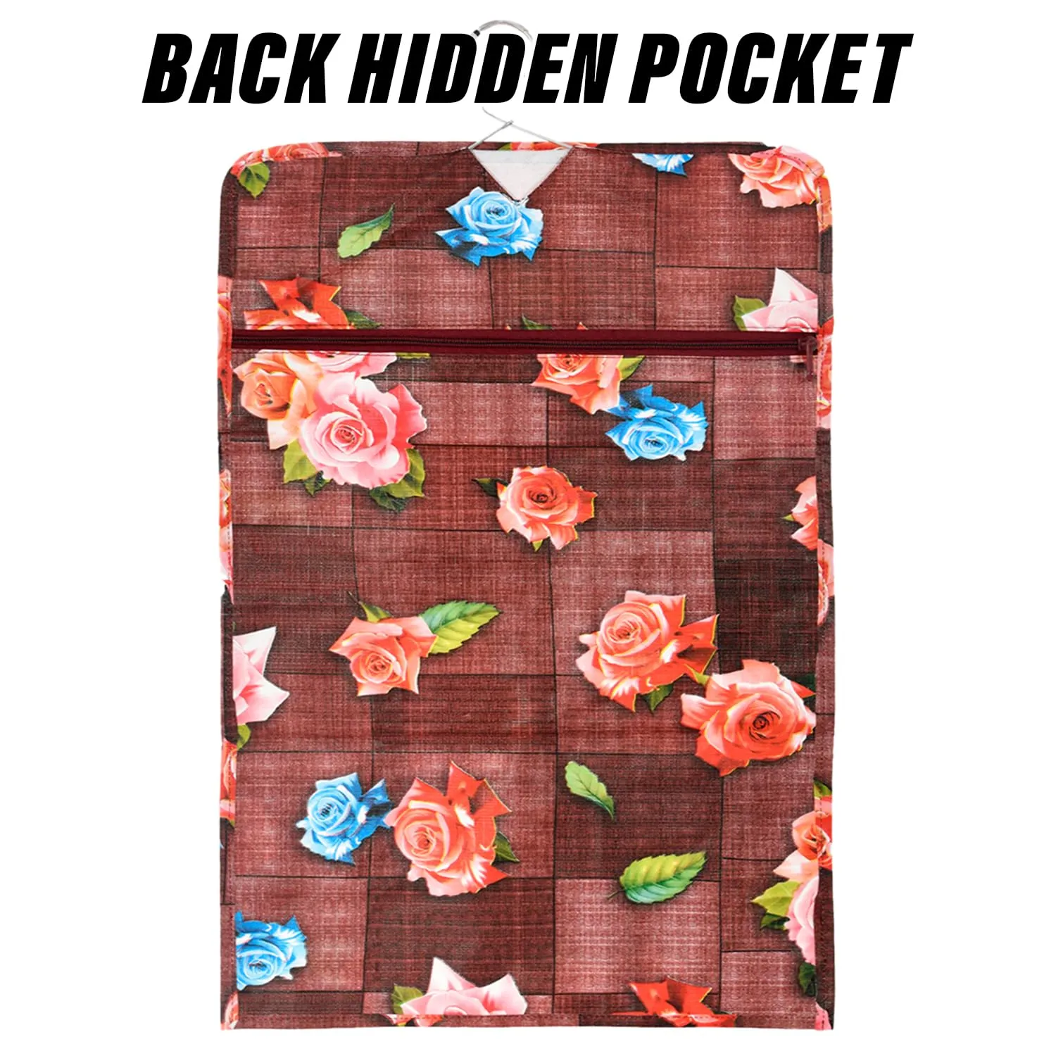 Heart Home Document Holder | PVC Flower Design Document Organizer | Double Sided Document Holder for Home | 7 Small Pocket with 3 Zipper | Maroon