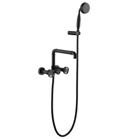 Industrial Pipe Tub Filler Wall Mount Bathtub Faucet with Hand Shower RB0991