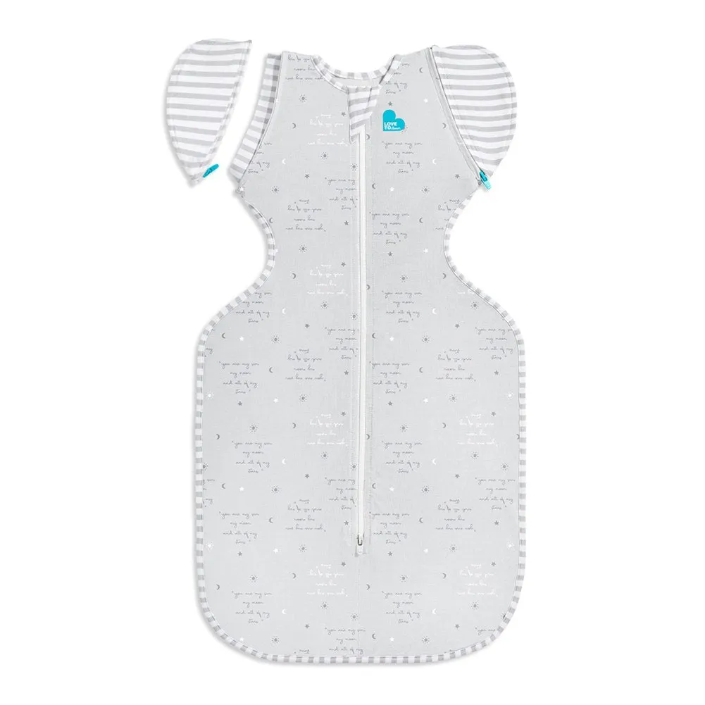 Love To Dream Swaddle UP Transition Bag Lite 0.2 TOG - You Are My in Grey (Medium, 13-18.5 lbs)