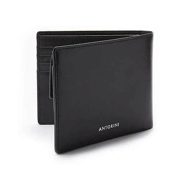 Men's Coin Wallet ANTORINI in Black Satin