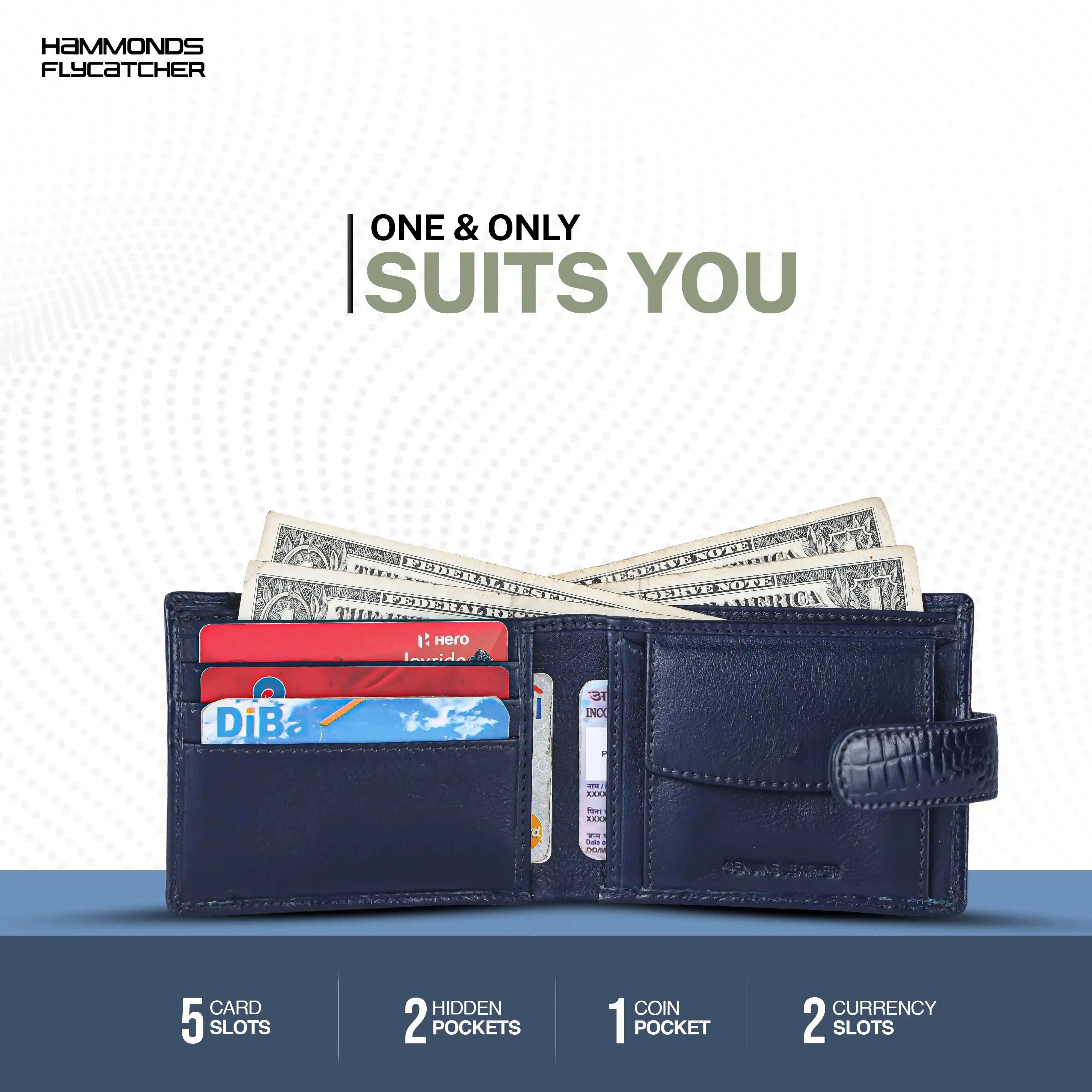 Men's Leather Wallet - 5 Card Slots, 2 Currency Pockets, RFID Protection - Perfect Gift for Valentine's, Father's Day, Birthdays