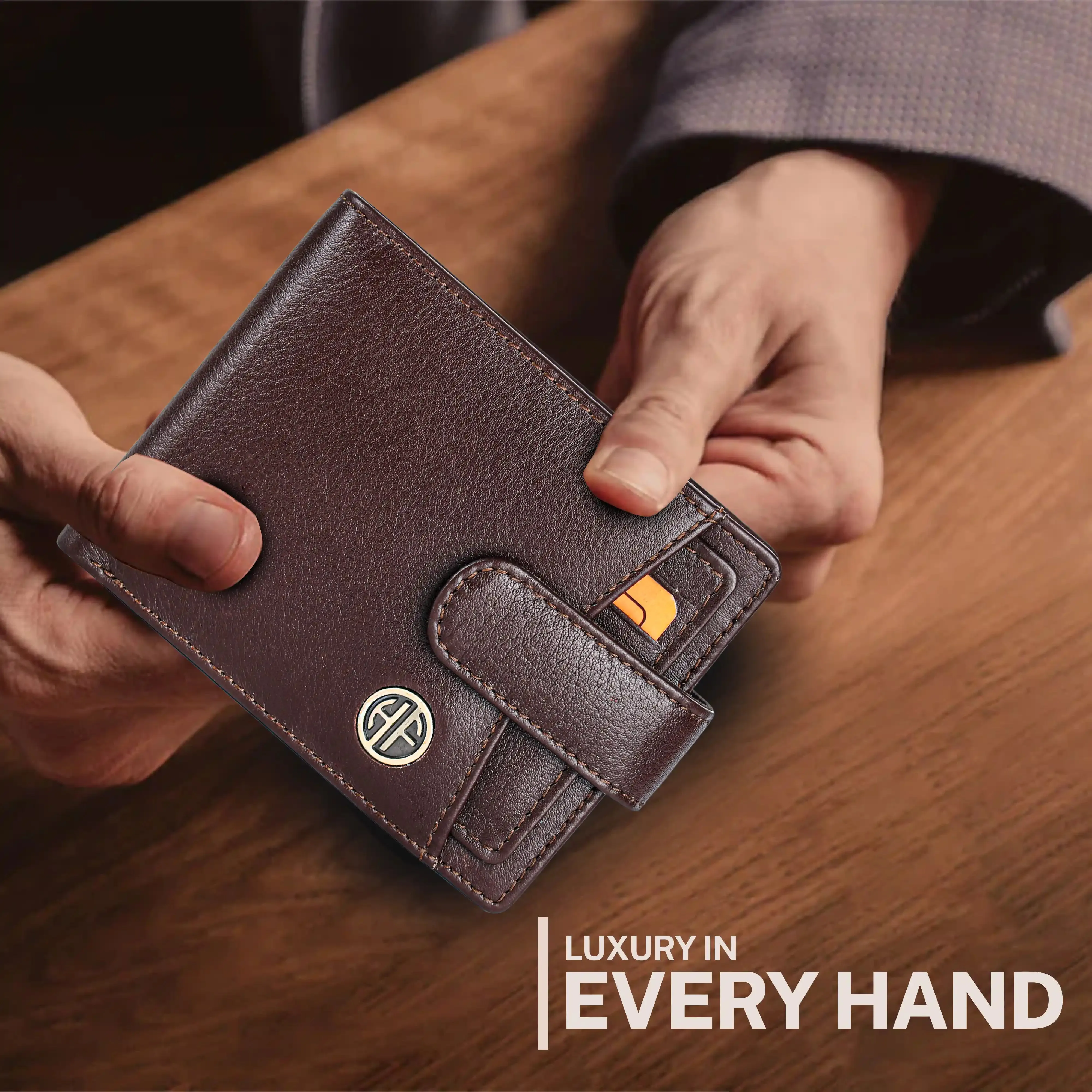 Men's Leather Wallet - 5 Card Slots, 2 Currency Pockets, RFID Protection - Perfect Gift for Valentine's, Father's Day, Birthdays