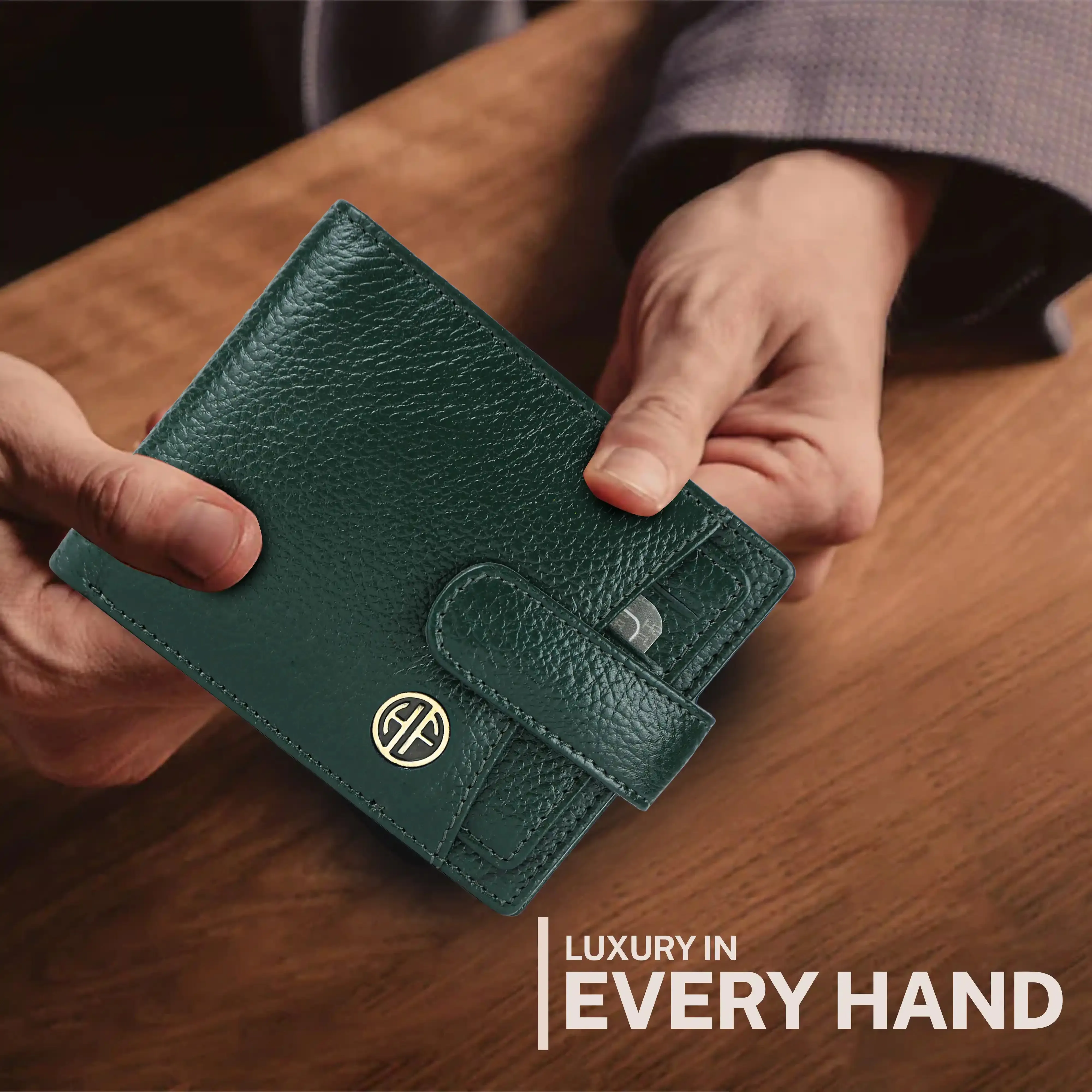 Men's Leather Wallet - 5 Card Slots, 2 Currency Pockets, RFID Protection - Perfect Gift for Valentine's, Father's Day, Birthdays