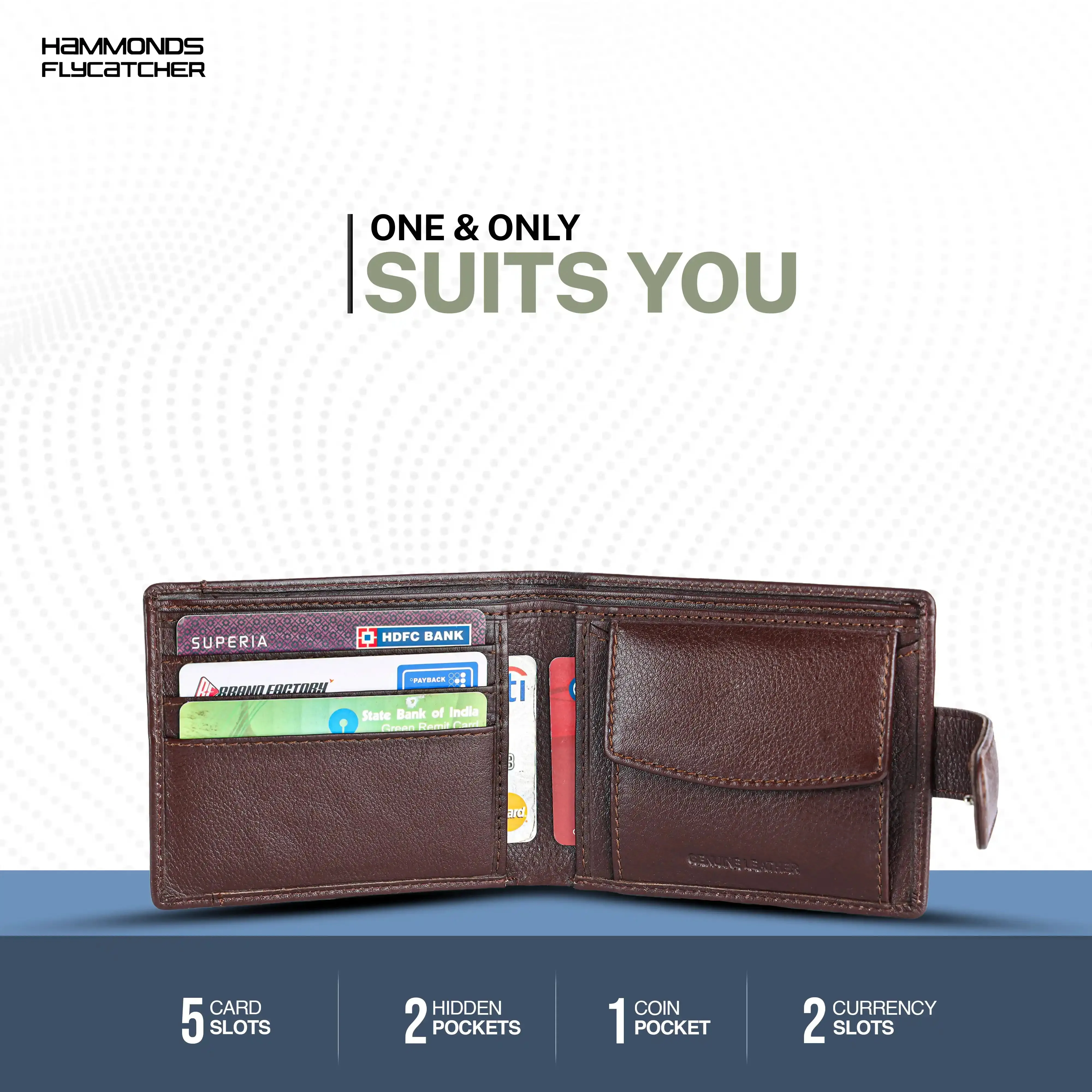 Men's Leather Wallet - 5 Card Slots, 2 Currency Pockets, RFID Protection - Perfect Gift for Valentine's, Father's Day, Birthdays