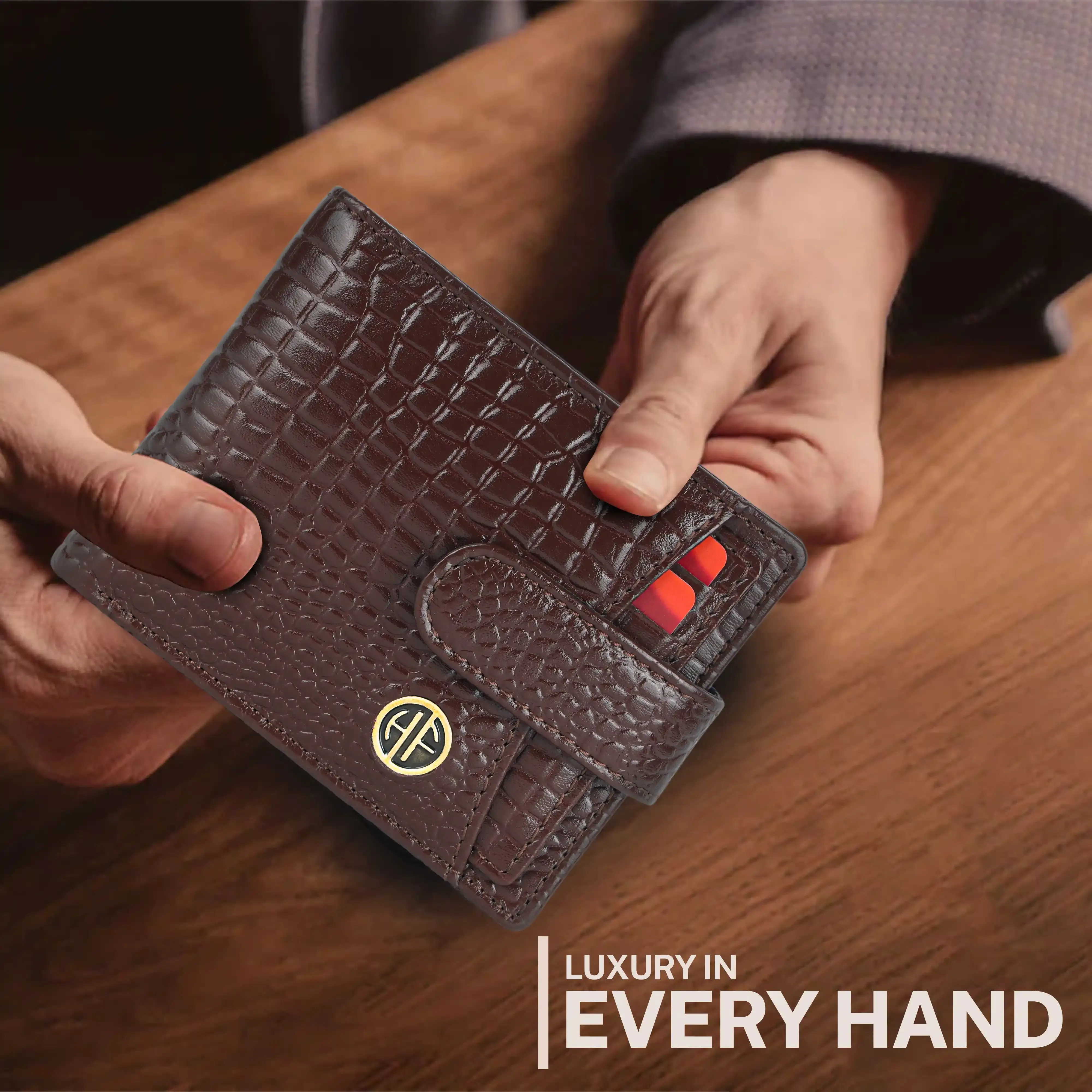 Men's Leather Wallet - 5 Card Slots, 2 Currency Pockets, RFID Protection - Perfect Gift for Valentine's, Father's Day, Birthdays
