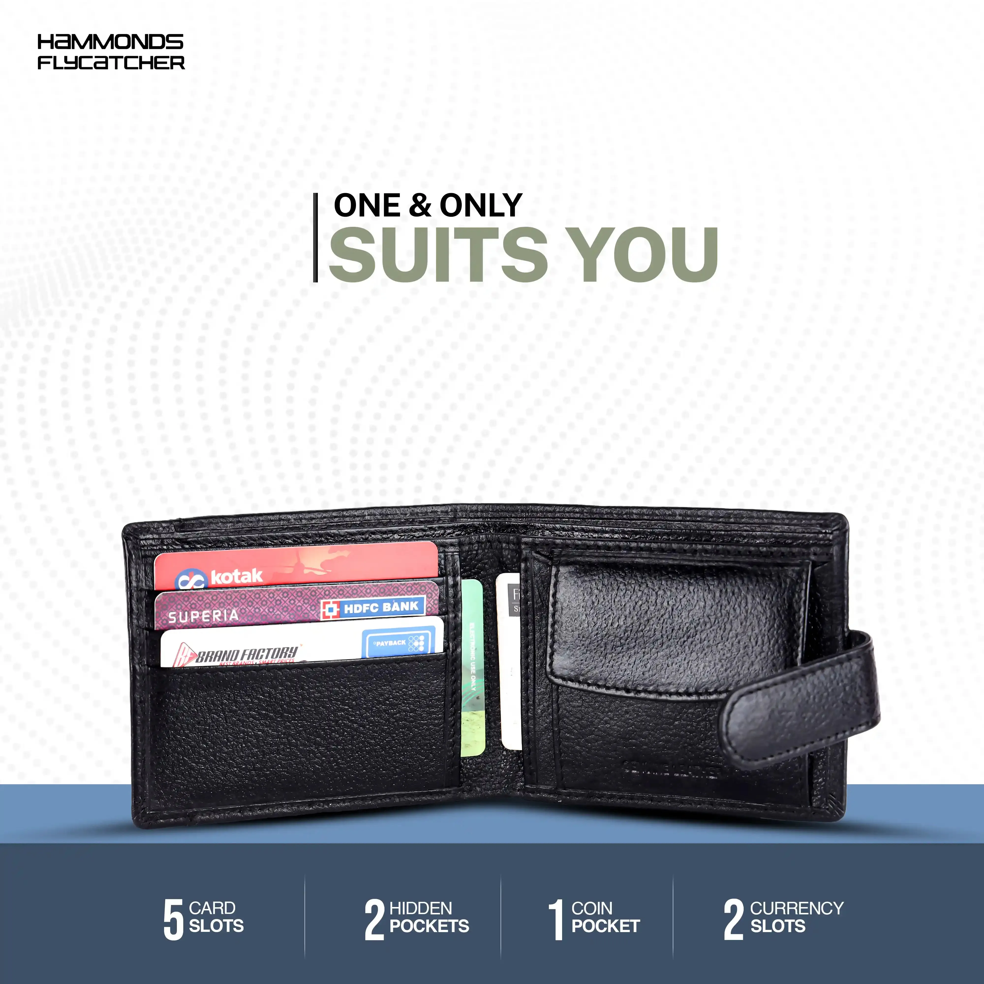 Men's Leather Wallet - 5 Card Slots, 2 Currency Pockets, RFID Protection - Perfect Gift for Valentine's, Father's Day, Birthdays
