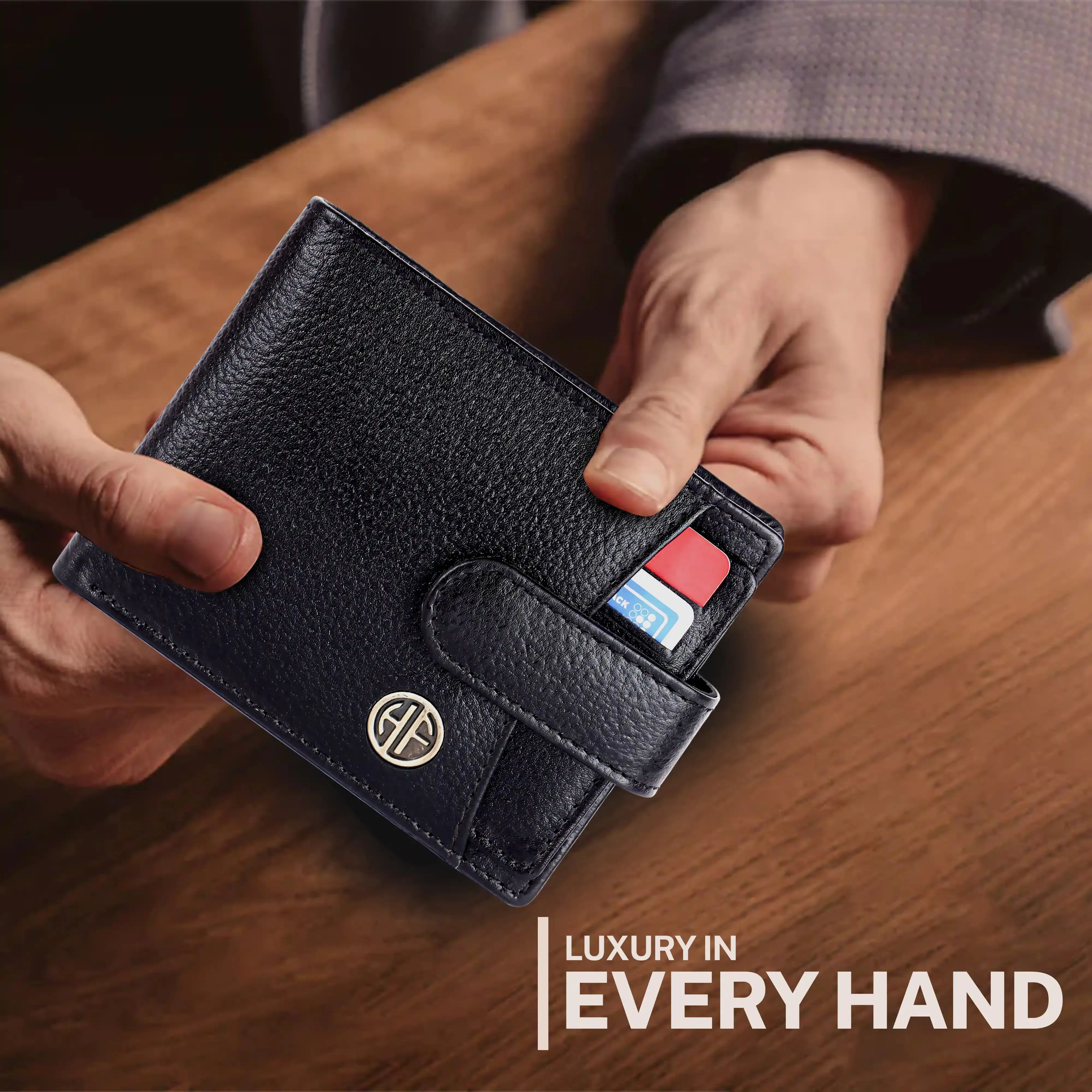Men's Leather Wallet - 5 Card Slots, 2 Currency Pockets, RFID Protection - Perfect Gift for Valentine's, Father's Day, Birthdays