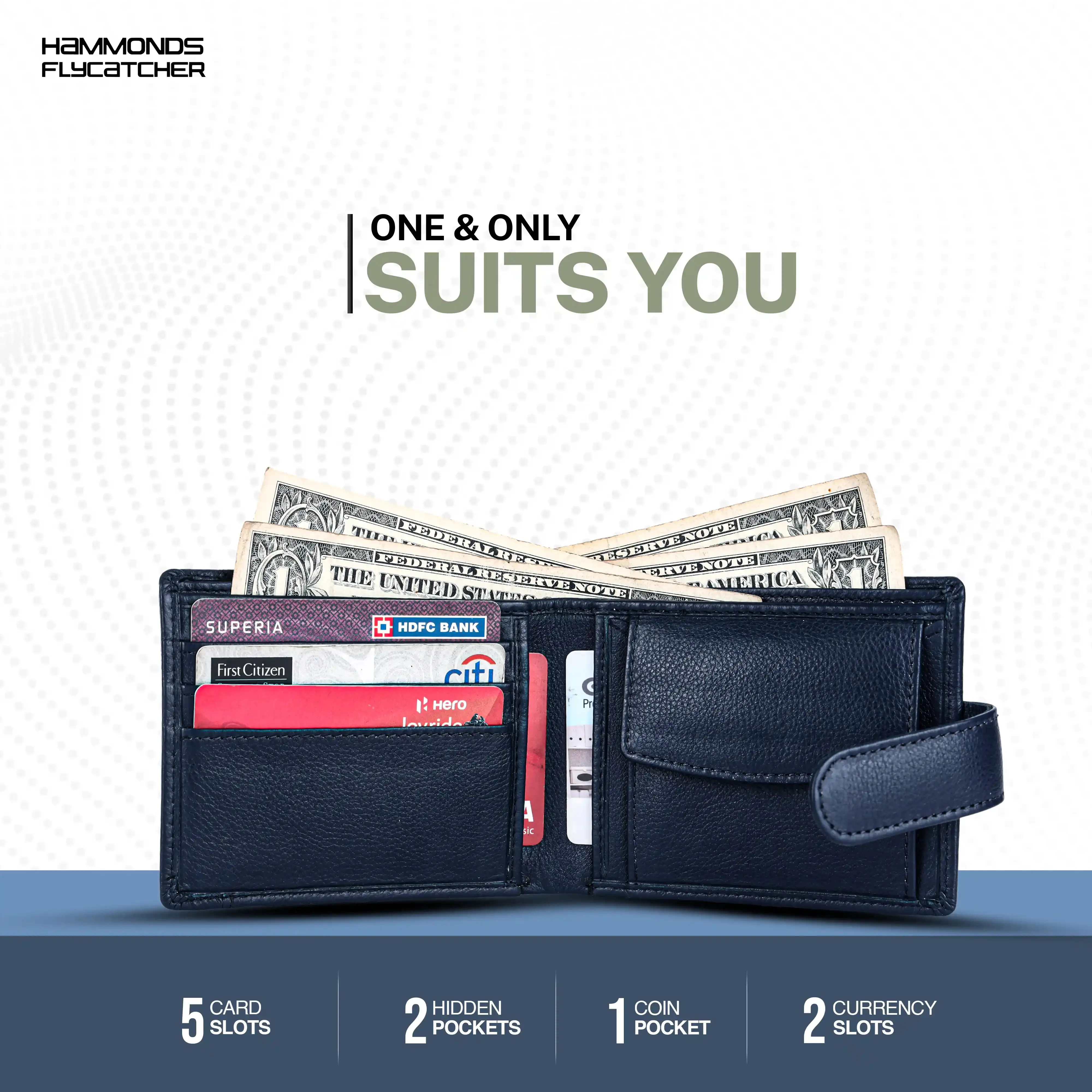 Men's Leather Wallet - 5 Card Slots, 2 Currency Pockets, RFID Protection - Perfect Gift for Valentine's, Father's Day, Birthdays