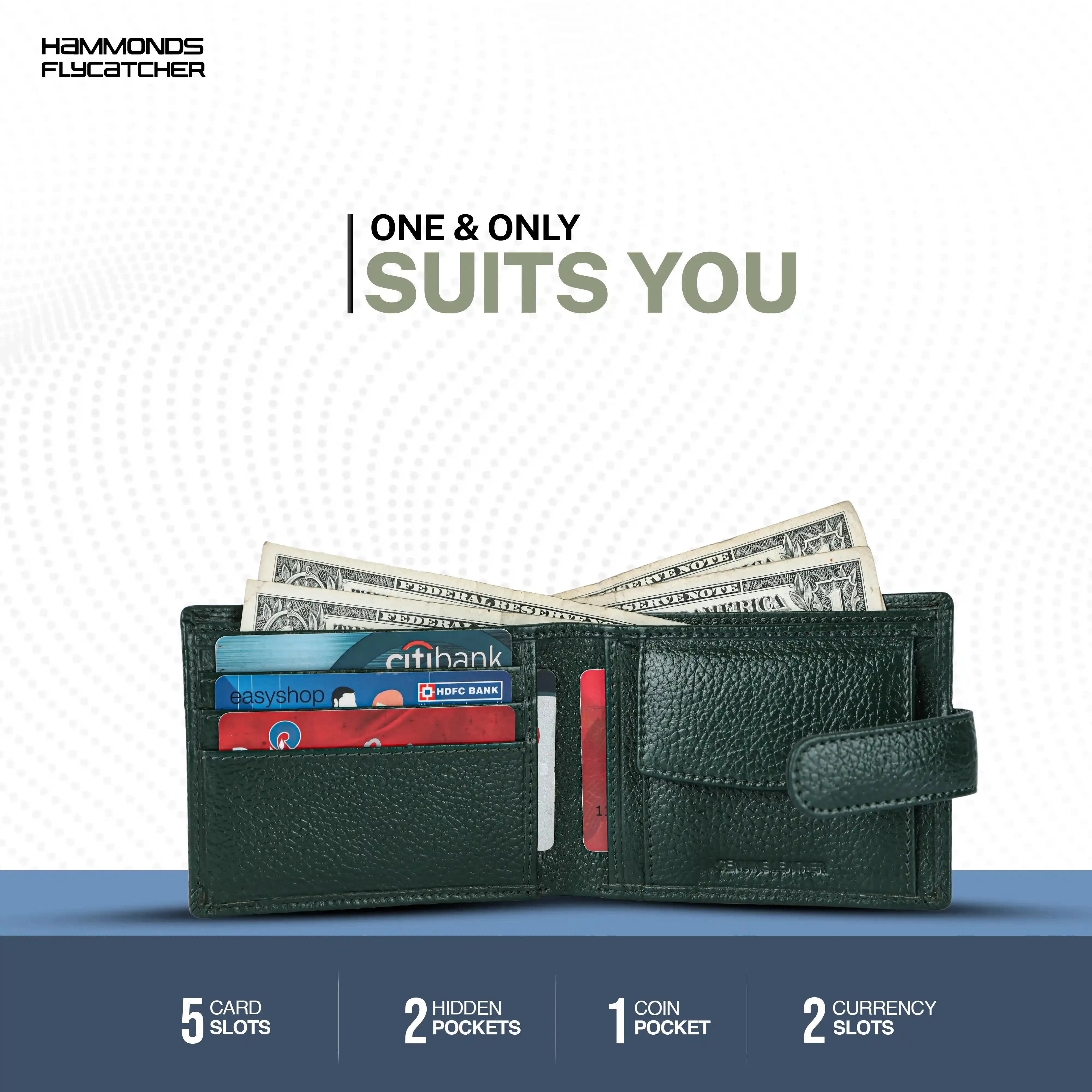 Men's Leather Wallet - 5 Card Slots, 2 Currency Pockets, RFID Protection - Perfect Gift for Valentine's, Father's Day, Birthdays