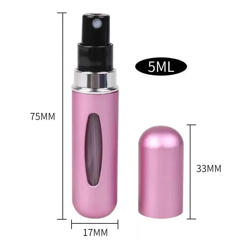 Mini Perfume Atomizer Bottle with Refill Spray Pump: Travel-Friendly Essential Fragrance Accessory