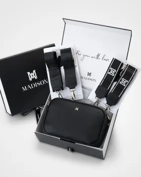 Monica "Wear it 3 Ways" Giftbox - Monogram Stripe, Monogram & Matching Bag Strap