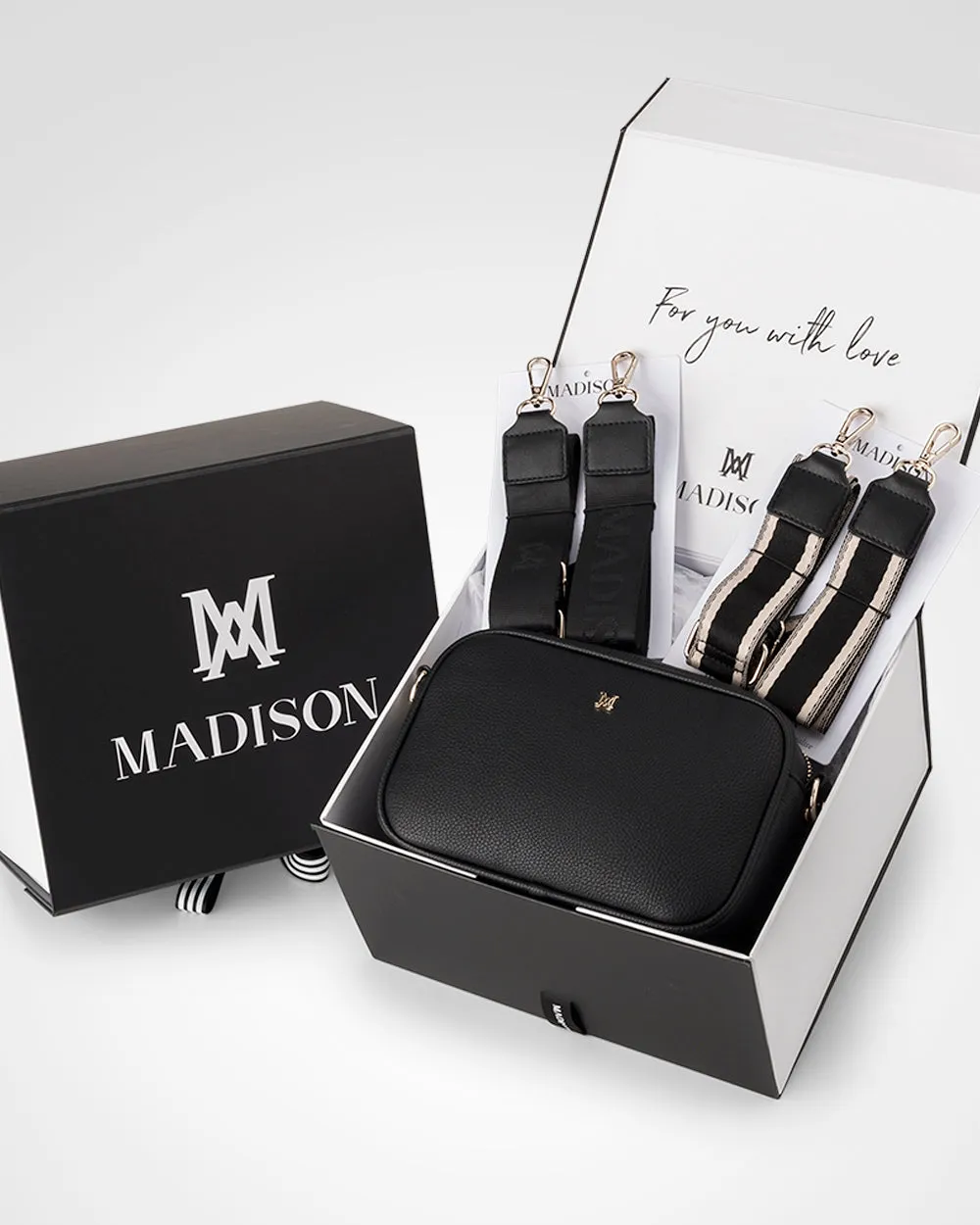 Monica "Wear it 3 Ways" Giftbox - Stripe, Monogram & Matching Bag Strap