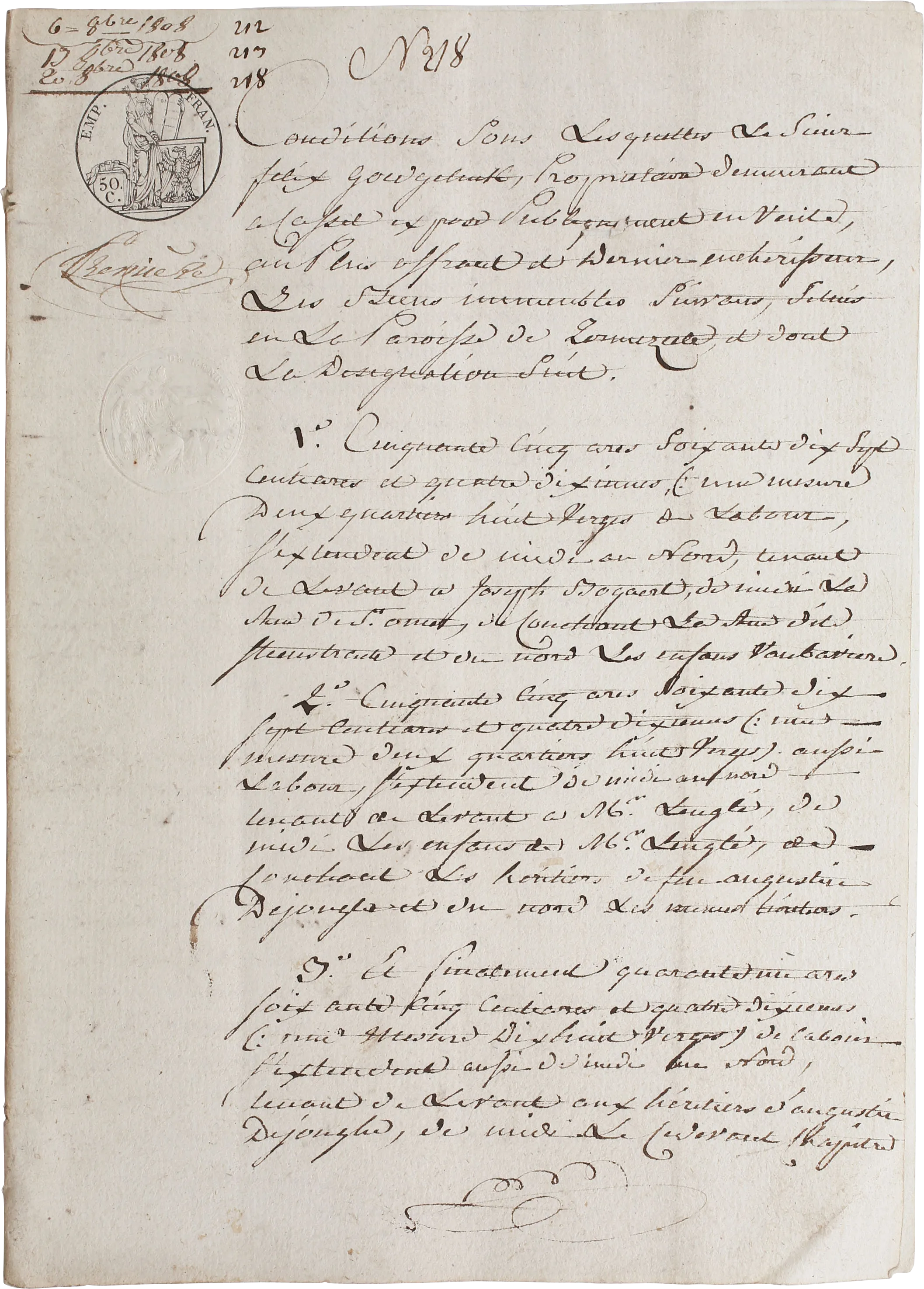 NAPOLEONIC FRENCH LEGAL DOCUMENT