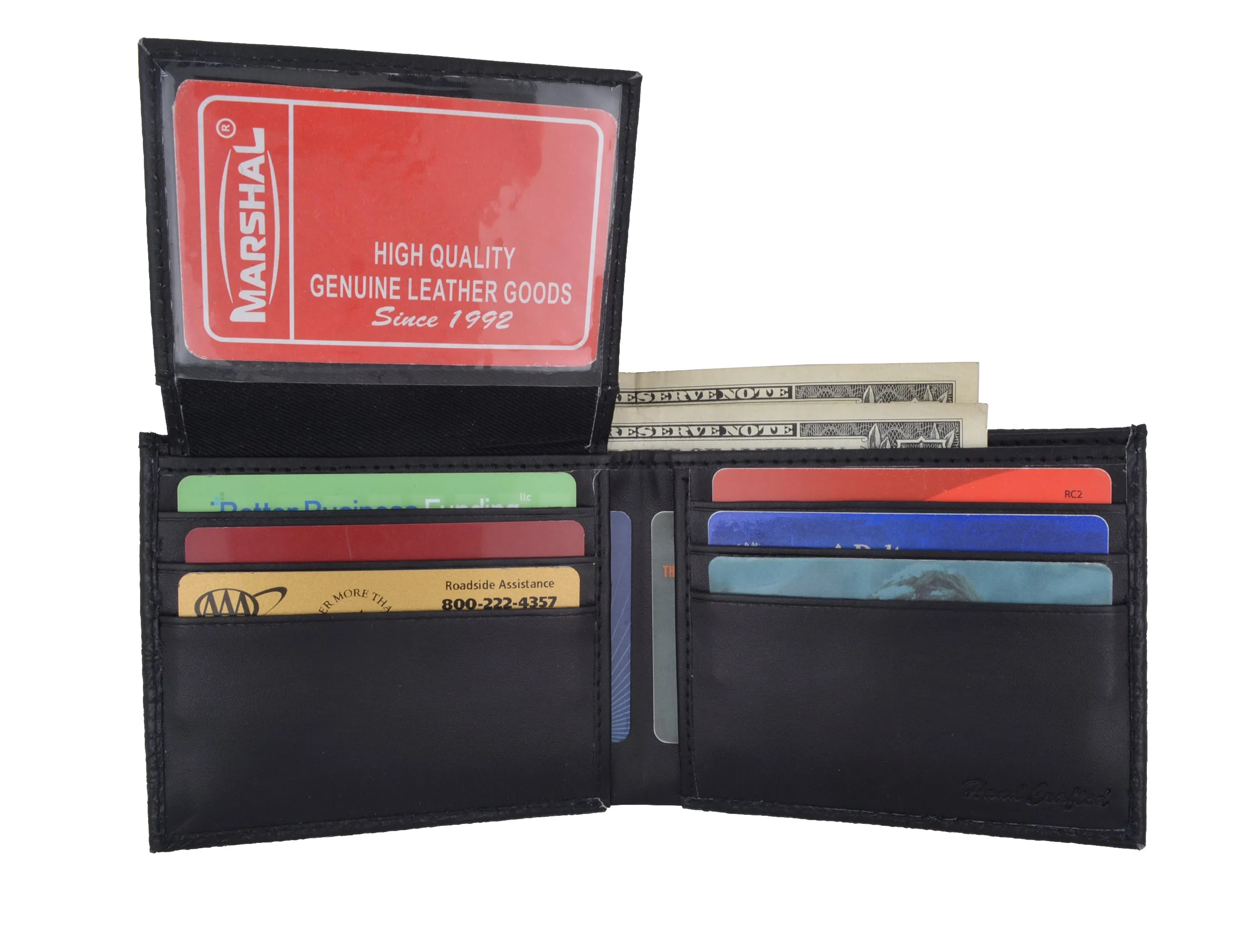 New Mens Genuine Leather Bifold Wallet ID Credit Card Alligator Window Crocodile