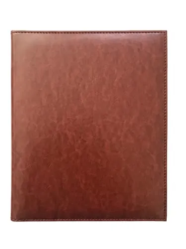 NJ OVERSEAS Leather Certificate Holder,Degree Folder,Diploma Cover Holds 8.5" X 11.5" Paper : Brown