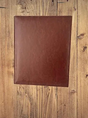 NJ OVERSEAS Leather Certificate Holder,Degree Folder,Diploma Cover Holds 8.5" X 11.5" Paper : Brown