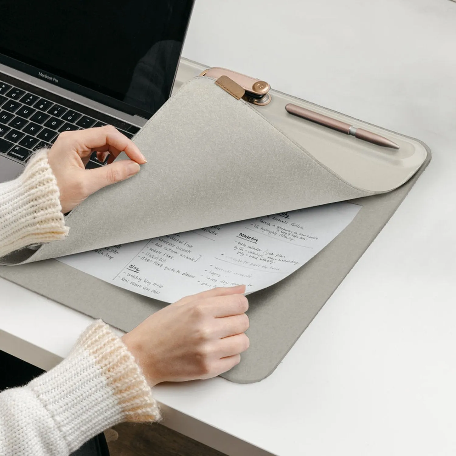 orbitkey | desk mat | stone grey large