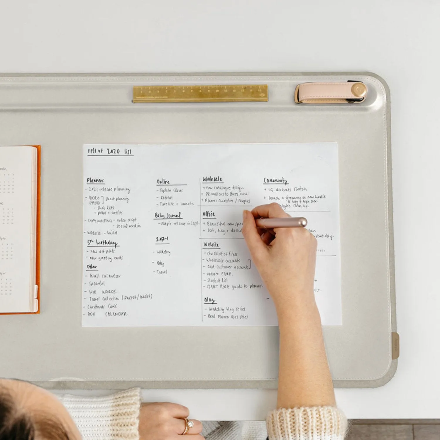 orbitkey | desk mat | stone grey large