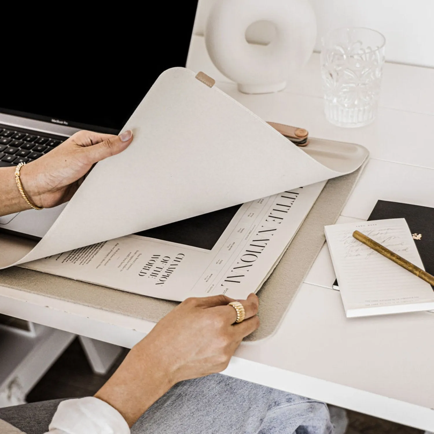 orbitkey | desk mat | stone grey large