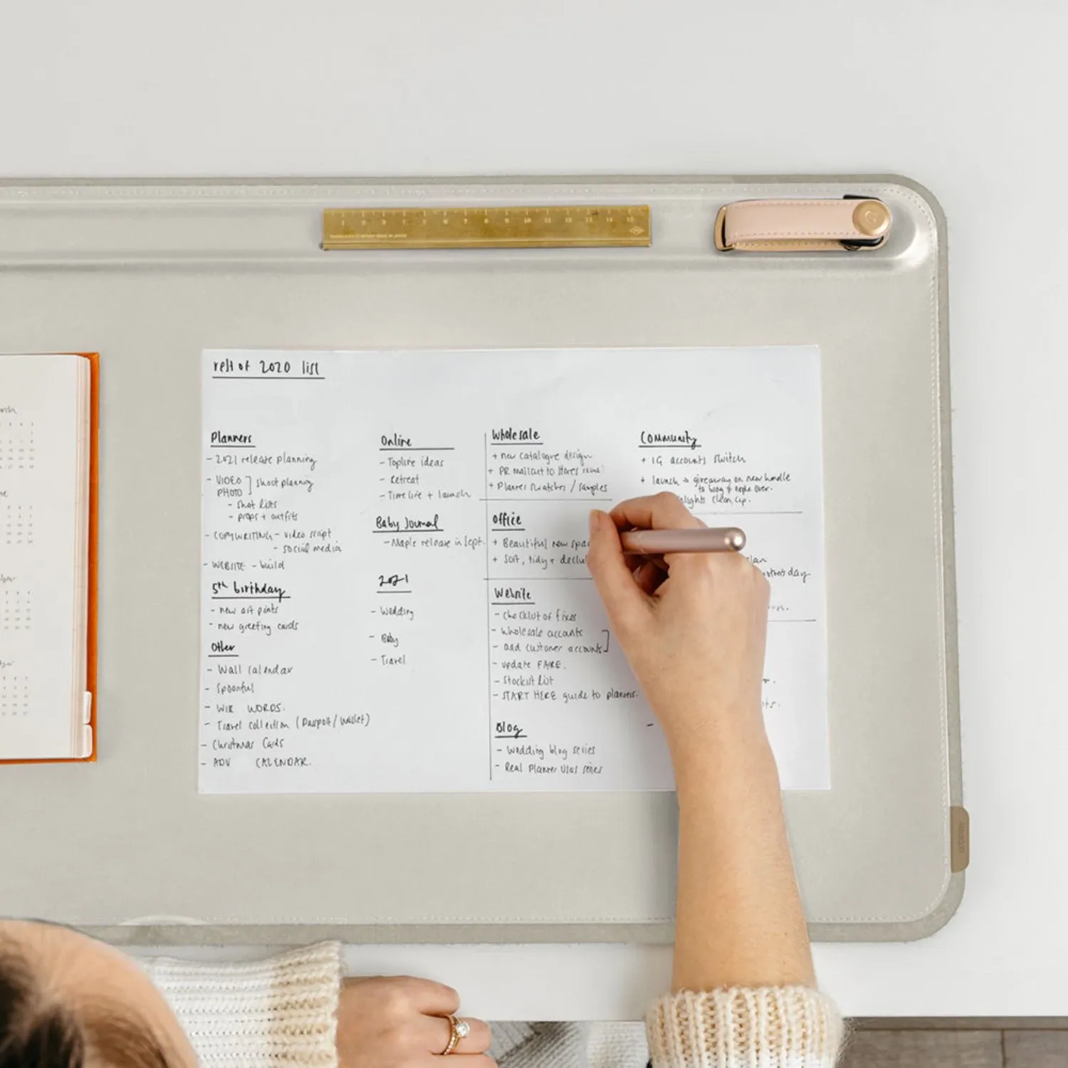 orbitkey | desk mat | stone grey large