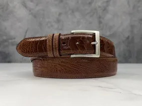 Ostrich Shin Belt: Cognac