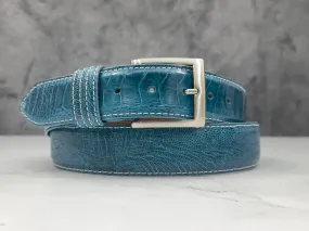 Ostrich Shin Belt: Teal