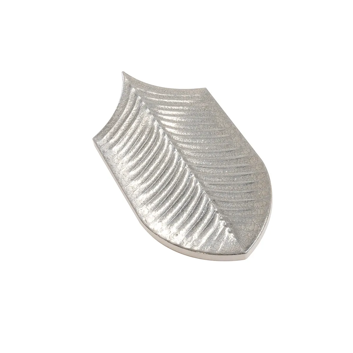 Plume Metallic Platinum Feather Ceramic Tile