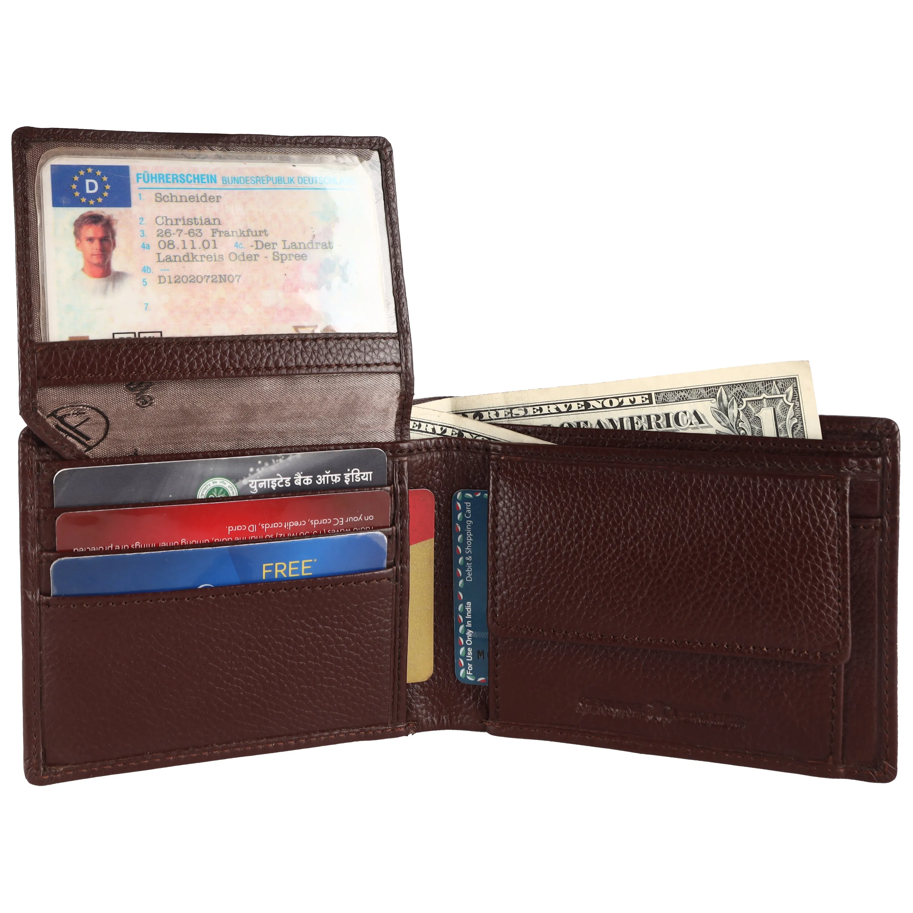 Pure Leather Wallet for Mens- RFID Protected Leather Wallet for Men with 6 ATM Card Slots