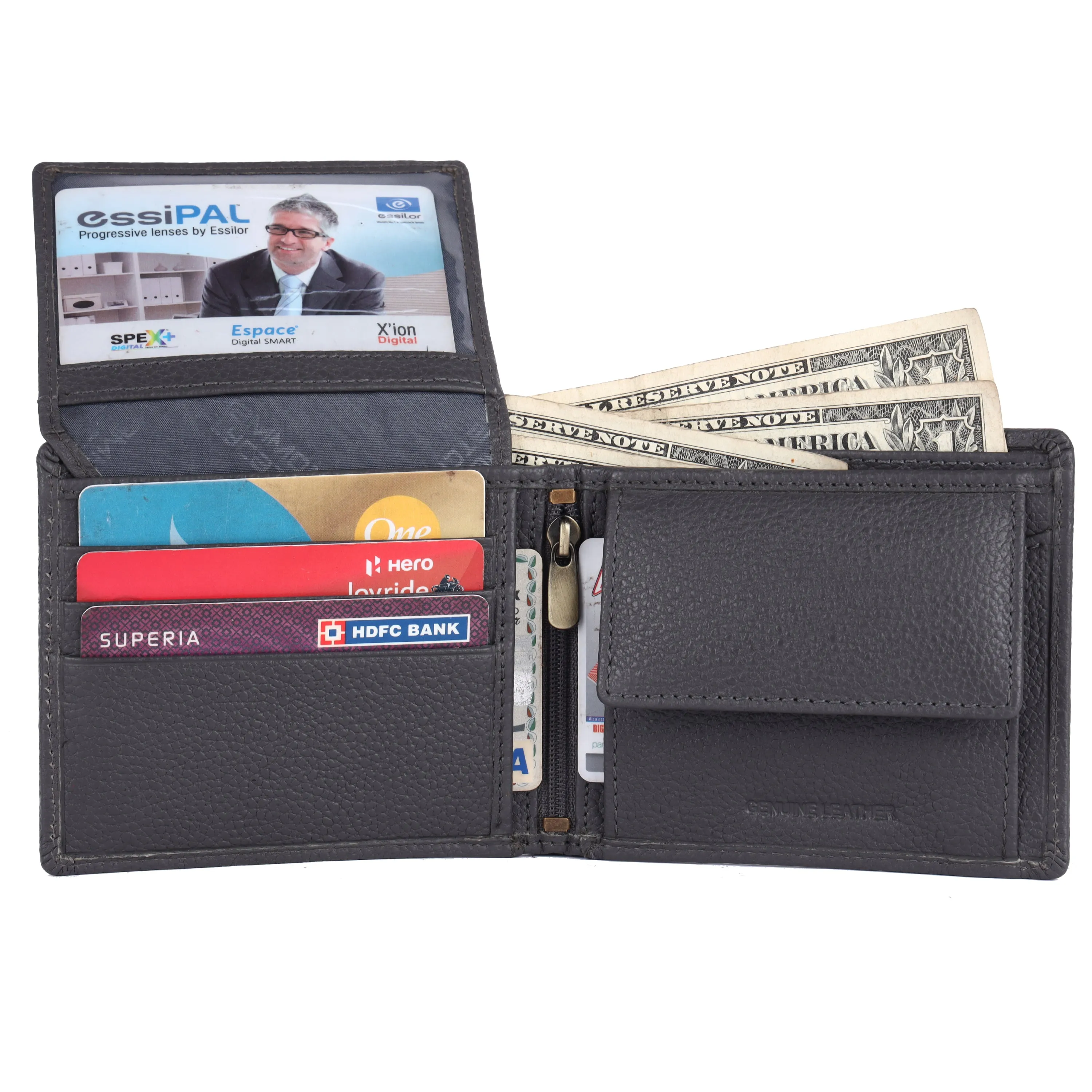 Pure Leather Wallet for Mens- RFID Protected Leather Wallet for Men with 6 ATM Card Slots