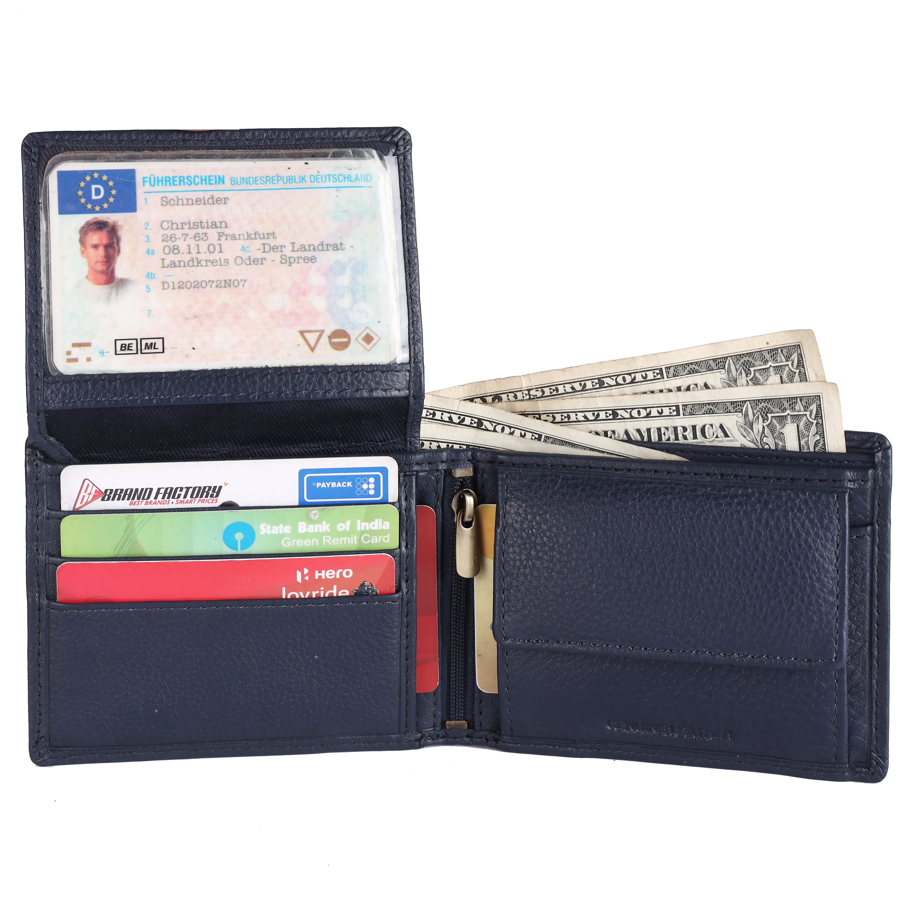 Pure Leather Wallet for Mens- RFID Protected Leather Wallet for Men with 6 ATM Card Slots